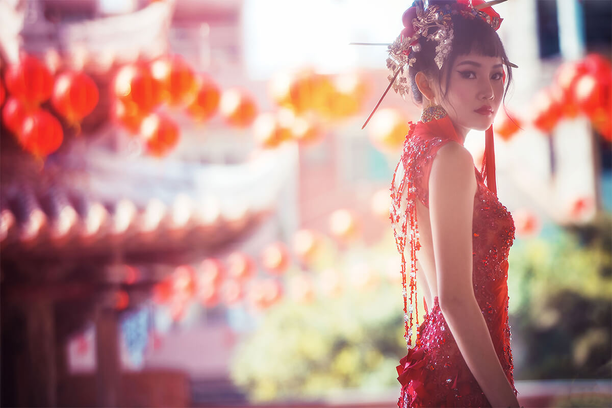 旗袍婚紗,中國風婚紗,龍鳳褂,中式婚紗照,龍山寺