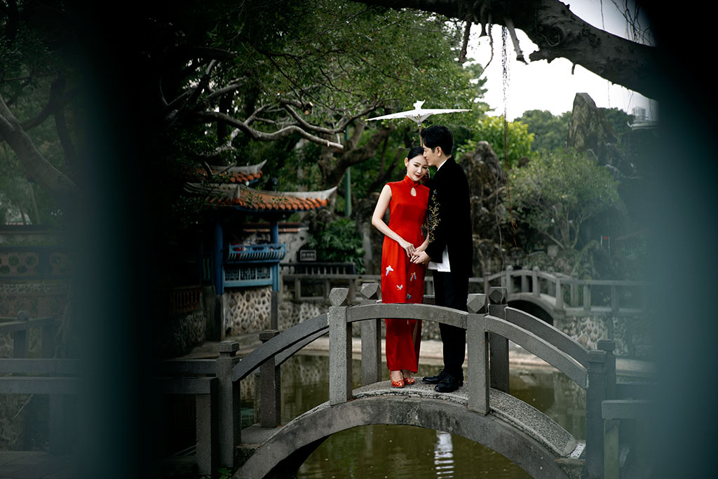 中式婚紗照,旗袍婚紗,台北婚紗景點,台北拍婚紗景點,林本源園邸