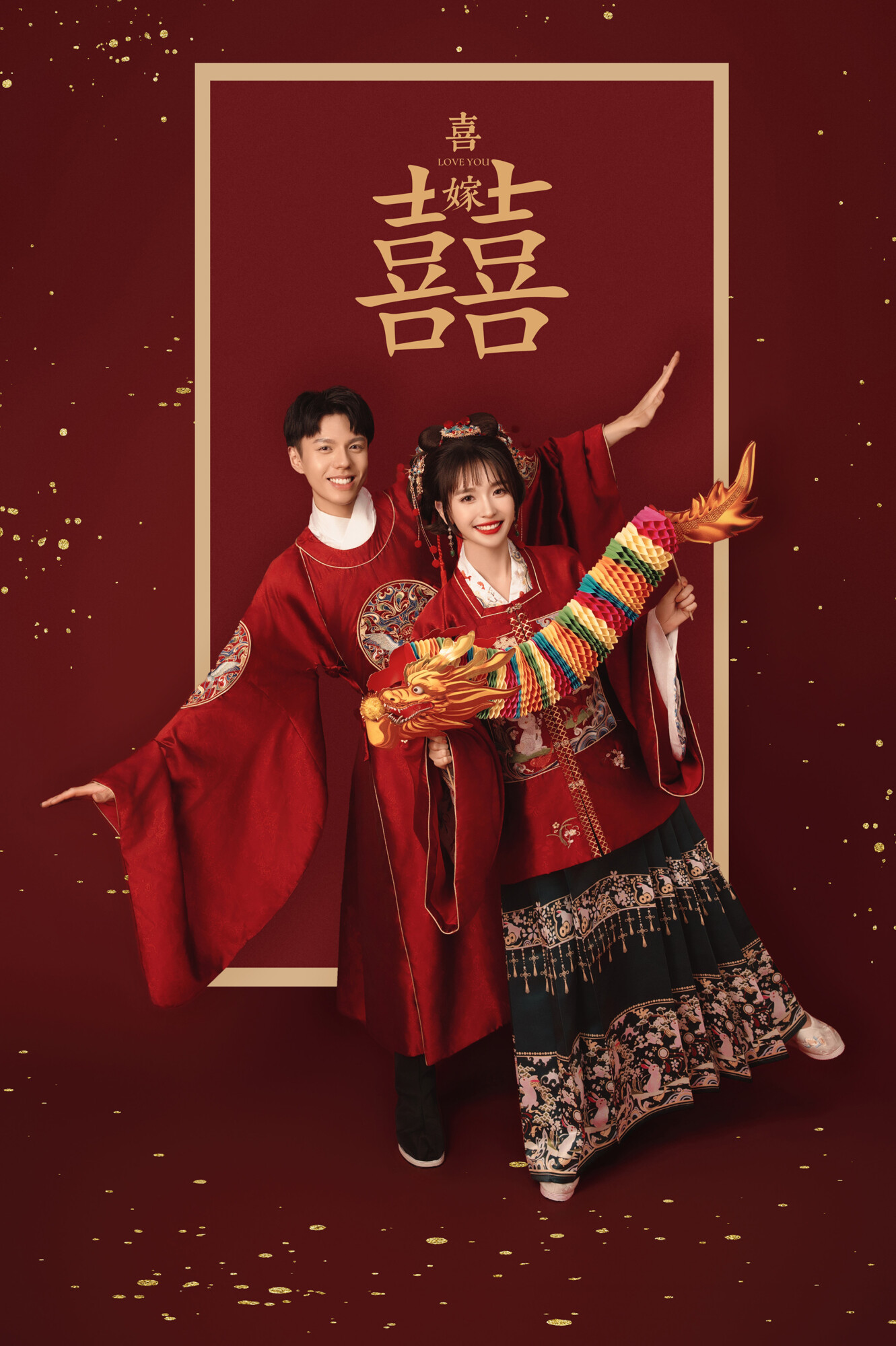 中式婚紗照,桃園婚紗推薦,執子花攝影棚