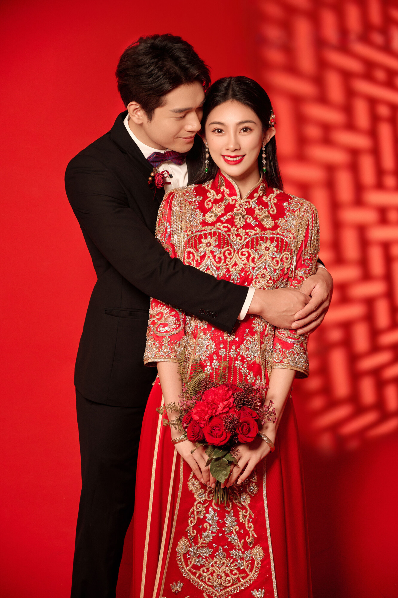 中式婚紗照,桃園婚紗推薦,執子花攝影棚